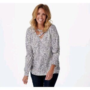 Soulgani Active Bali Beach Babe Long Sleeve V-Neck Strap Top Bali Beach Prnt,XS